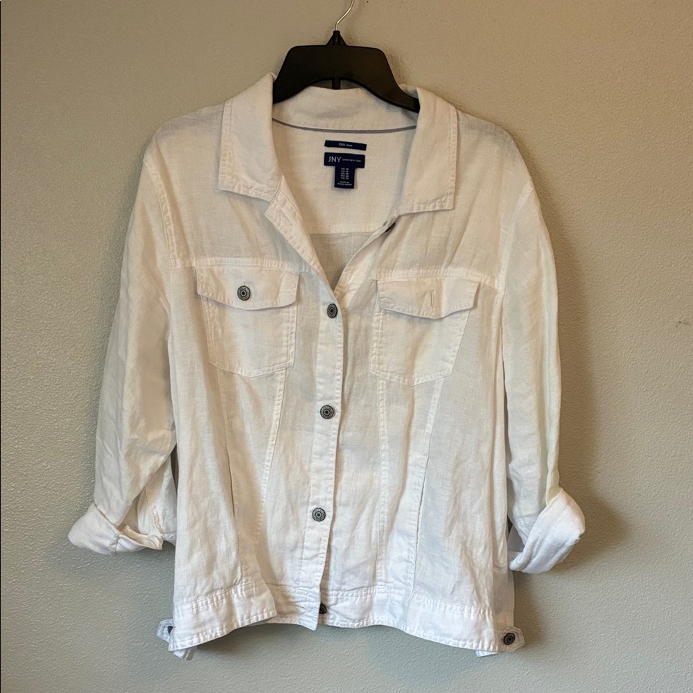 Jones New York Women's White Button-Up Jacket